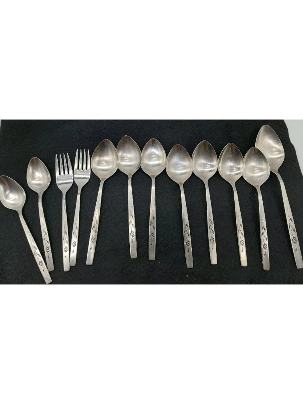 Oneida Oneidacraft Capistrano Deluxe Stainless Dinner Forks Spoons Lot Of 12